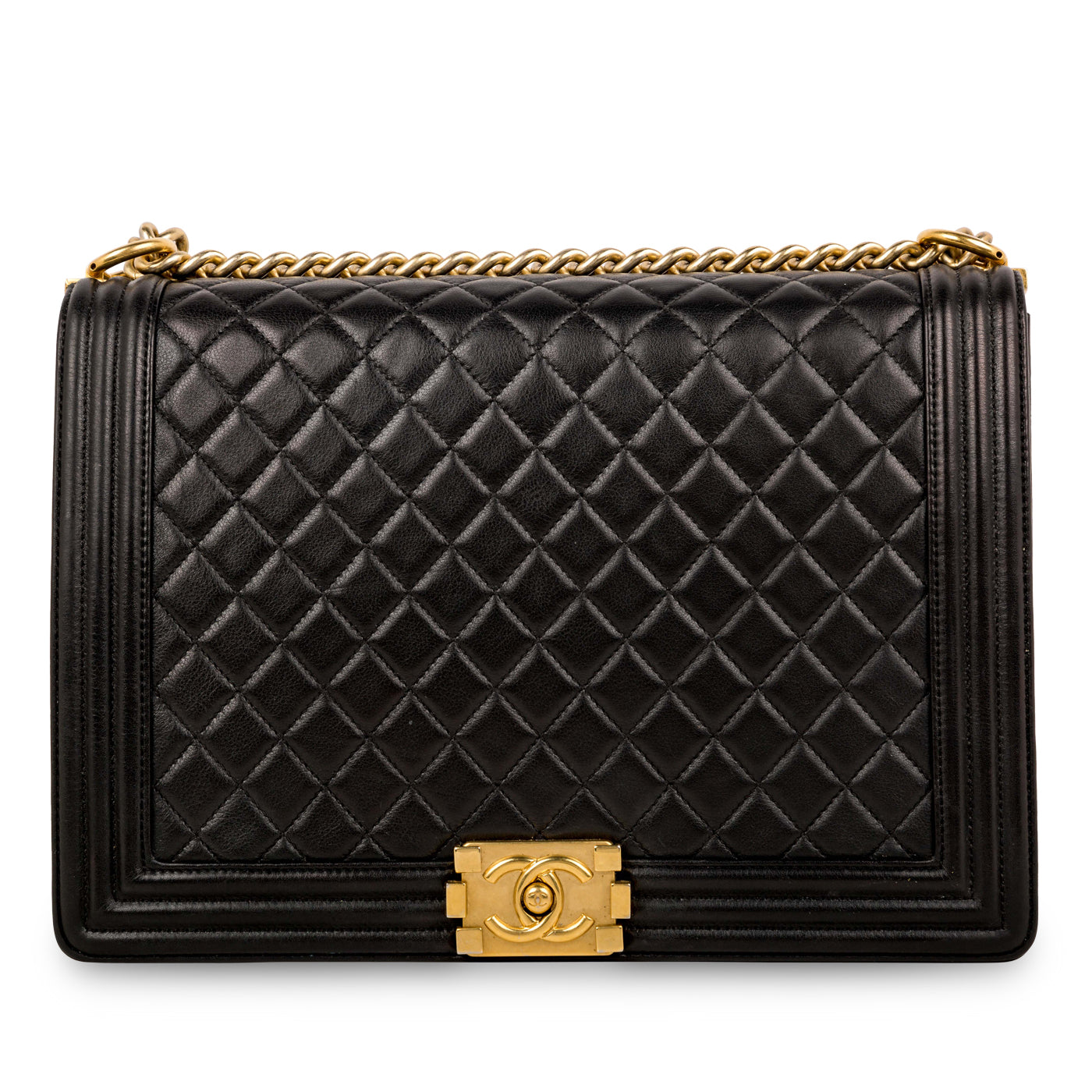 Chanel Boy Bag Lambskin Black Shoulder Bag Style 61