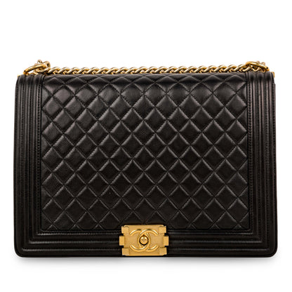 Chanel Boy Bag Lambskin Black Shoulder Bag Style 61
