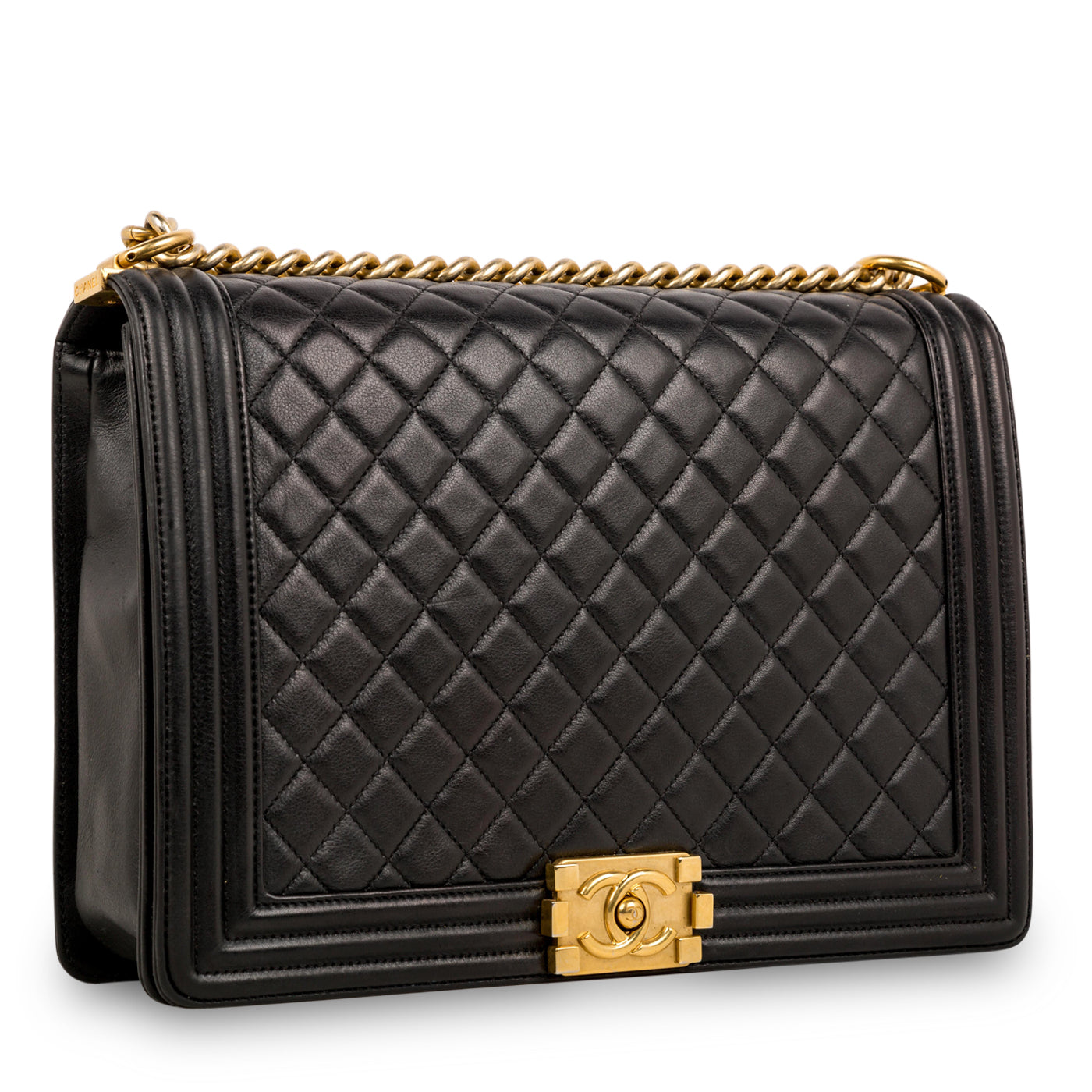 Chanel Boy Bag Lambskin Black Shoulder Bag Style 61