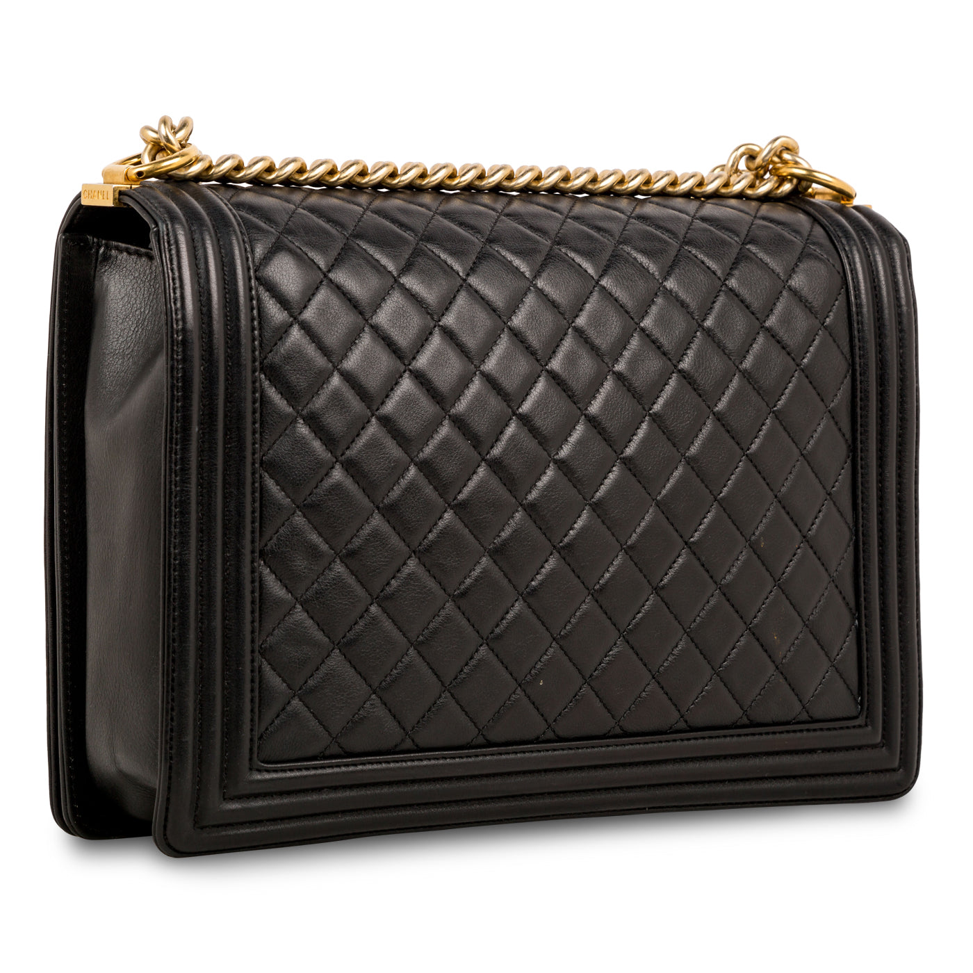 Chanel Boy Bag Lambskin Black Shoulder Bag Style 61