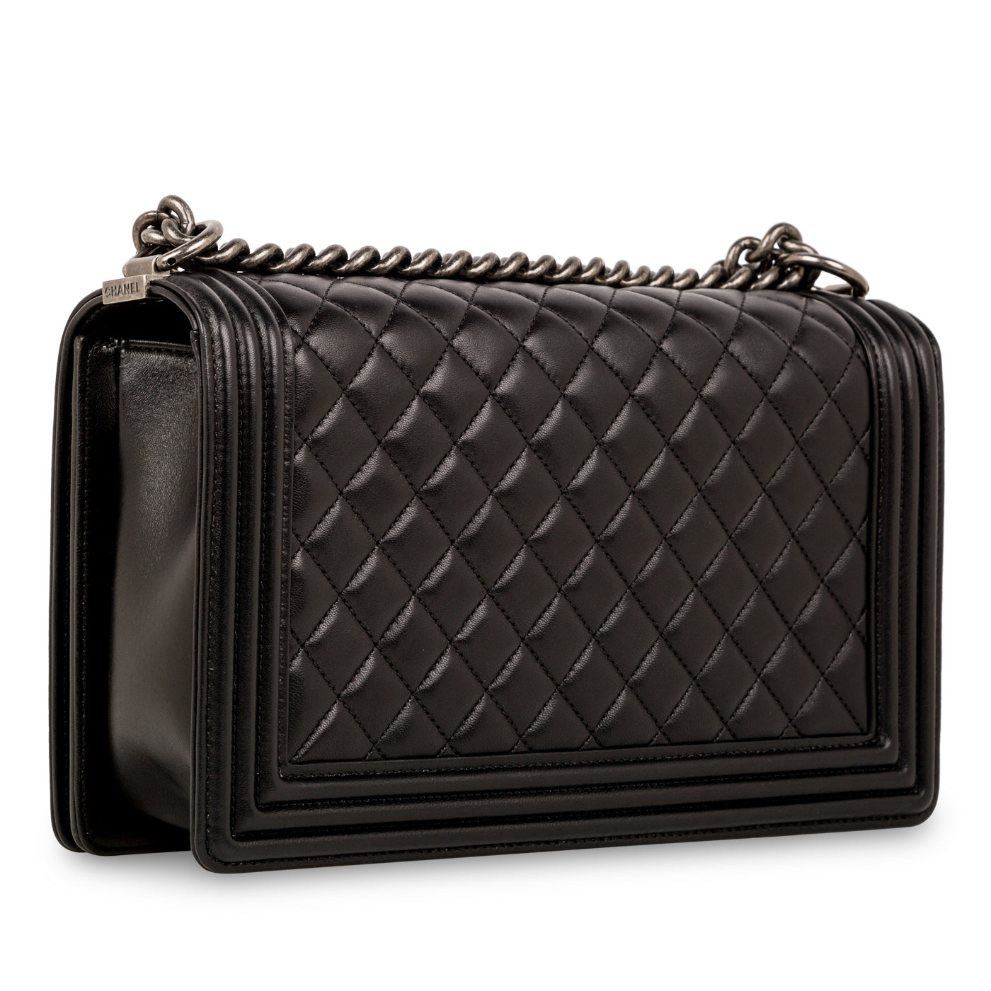 Chanel Boy Bag Lambskin Black Shoulder Bag Style 7