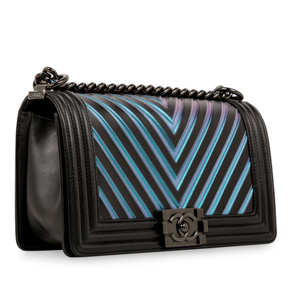 Chanel Boy Bag Lambskin Black Shoulder Bag Style 62