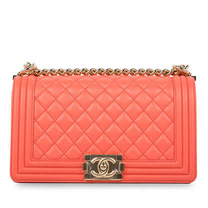 Chanel Boy Bag Lambskin Gold Shoulder Bag Style 2