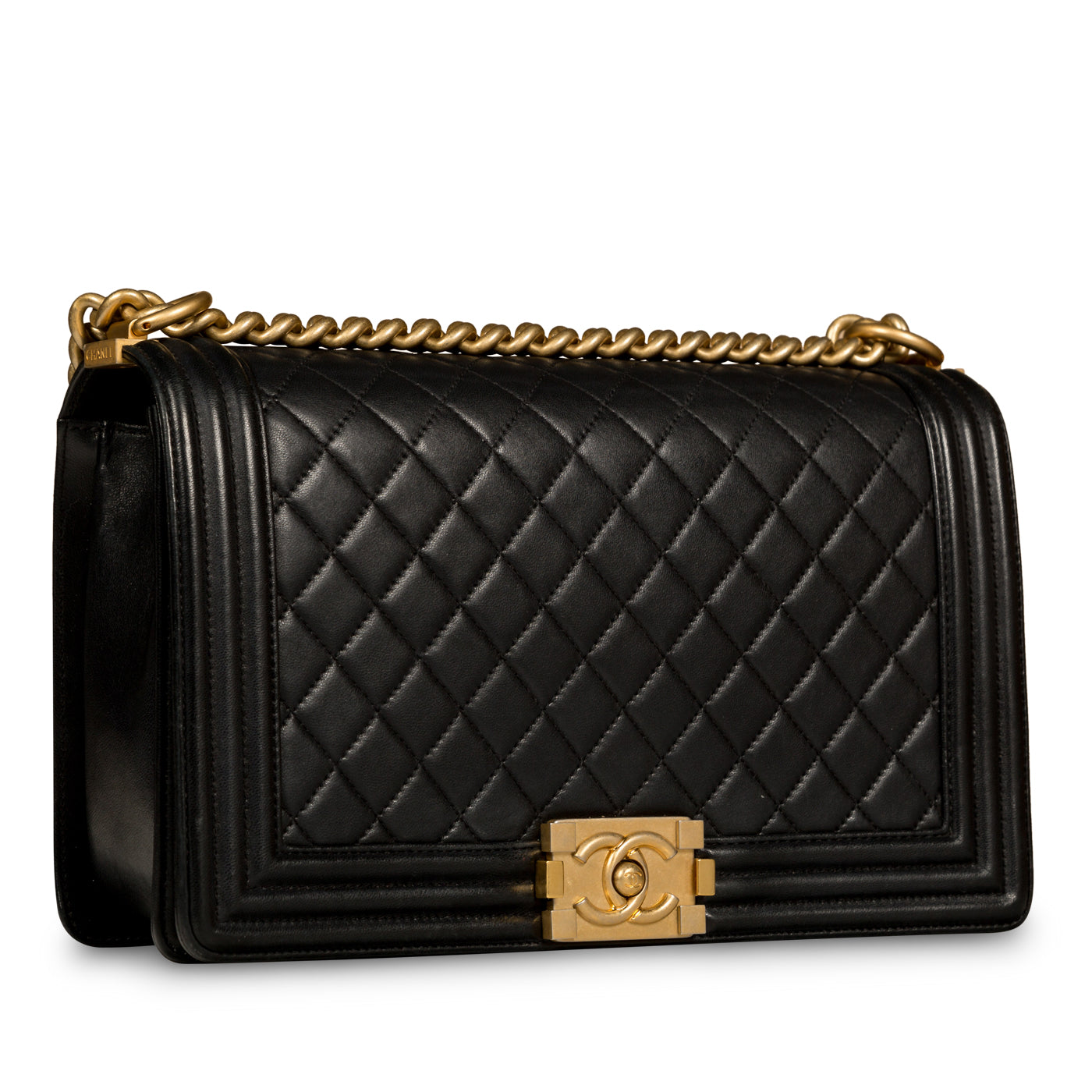 Chanel Boy Bag Lambskin Black Shoulder Bag Style 5