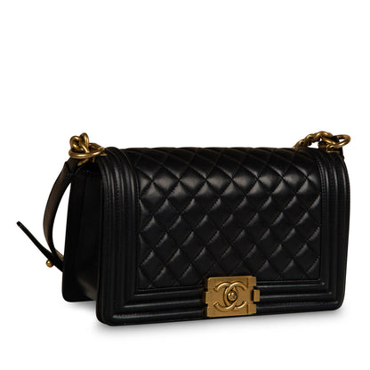 Chanel Classic Flap Lambskin Black Shoulder Bag Style 10