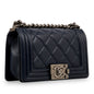 Chanel Boy Bag Lambskin Black Shoulder Bag Style 45