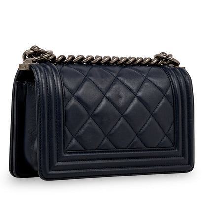 Chanel Boy Bag Lambskin Black Shoulder Bag Style 45