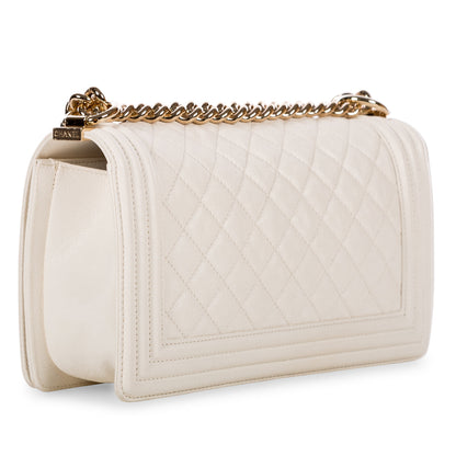 Chanel Boy Bag Caviar Gold Shoulder Bag Style 5