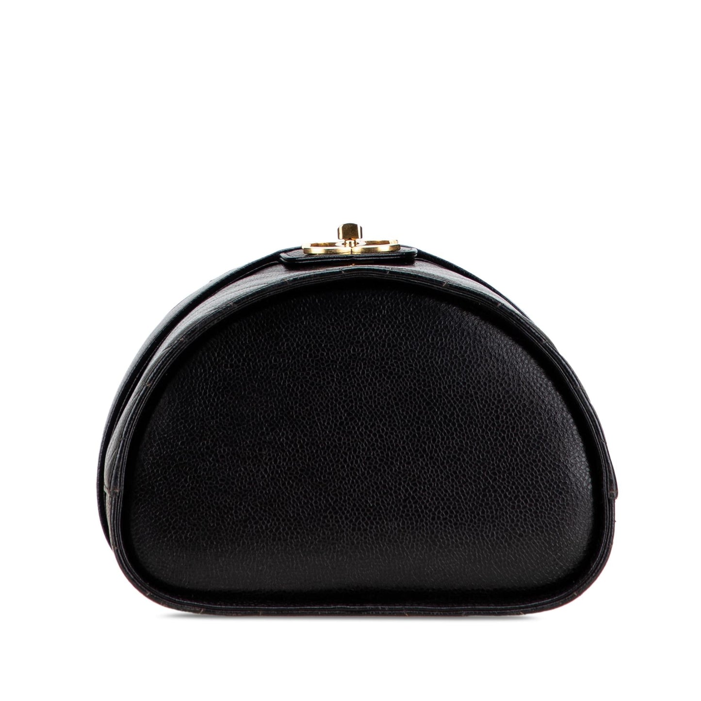 Chanel Cc Chevron Caviar Turnlock Vanity Bag