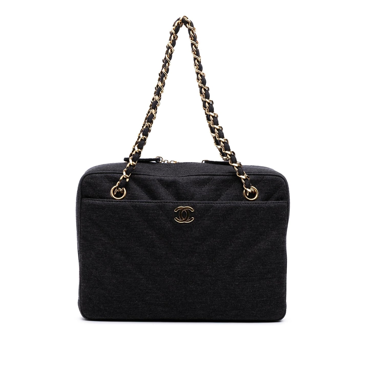 Chanel Cc Chevron Jersey Camera Bag