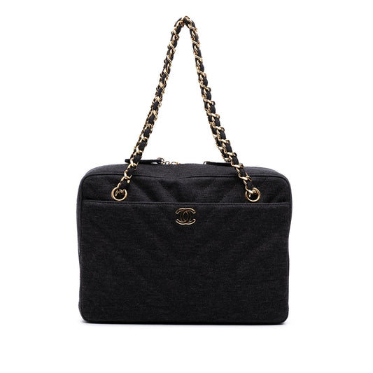 Chanel Cc Chevron Jersey Camera Bag