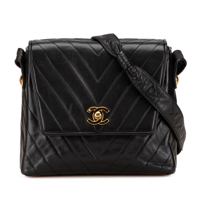 Chanel Gabrielle Lambskin Black Shoulder Bag Style 63