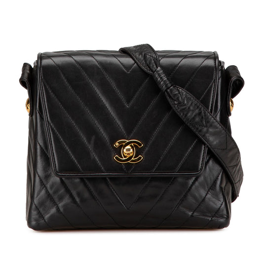 Chanel Gabrielle Lambskin Black Shoulder Bag Style 63