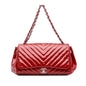 Chanel Cc Chevron Patent Accordion Single Flap