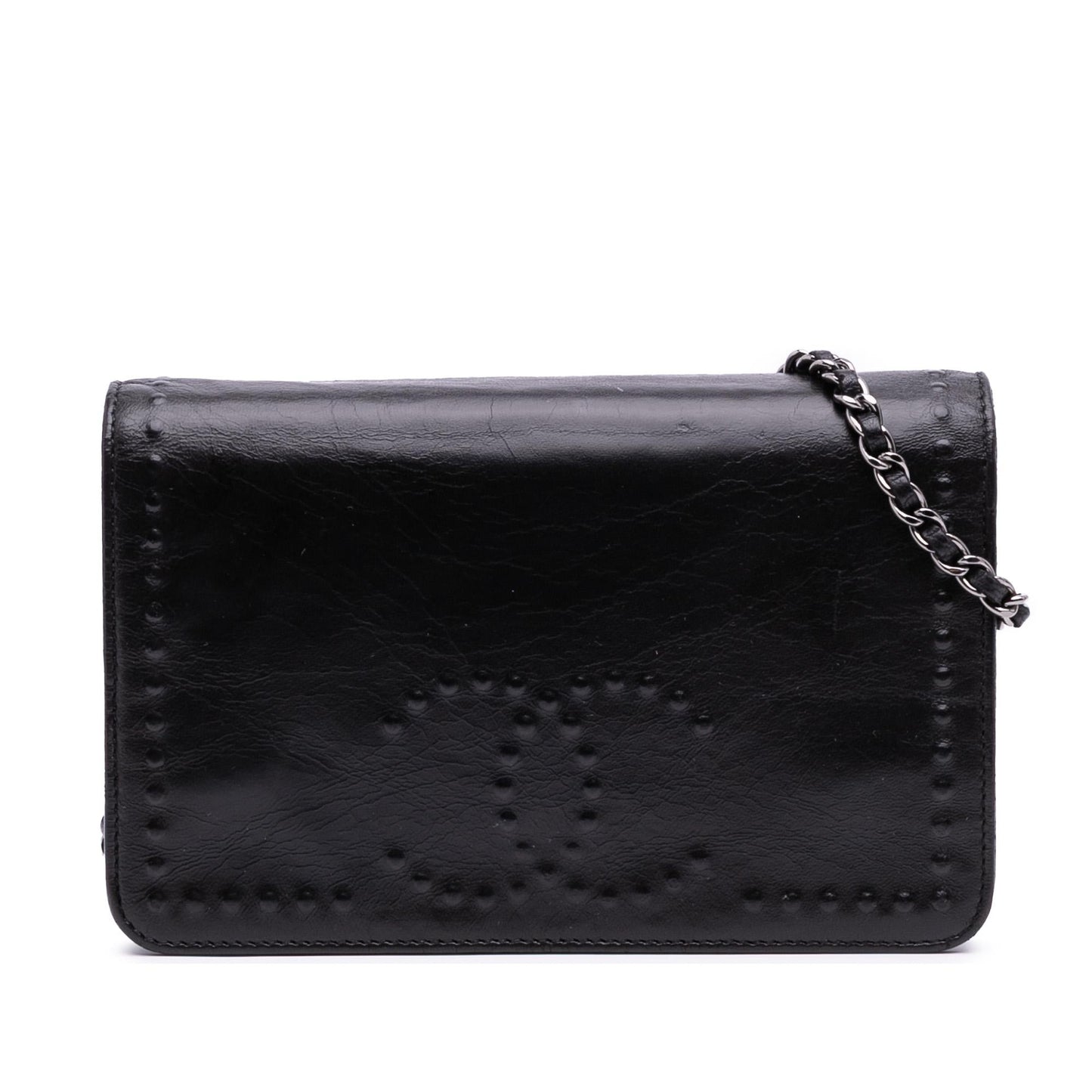 Chanel Cc Embossed Lambskin Wallet On Chain