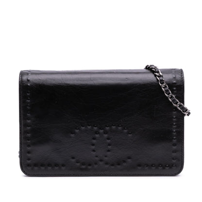 Chanel Cc Embossed Lambskin Wallet On Chain