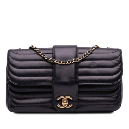 Chanel Cc Horizontal Quilted Lambskin Double Flap