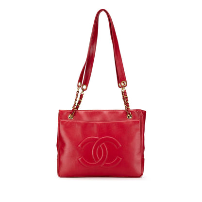 Chanel Gabrielle Lambskin Red Tote Bag Lambskin