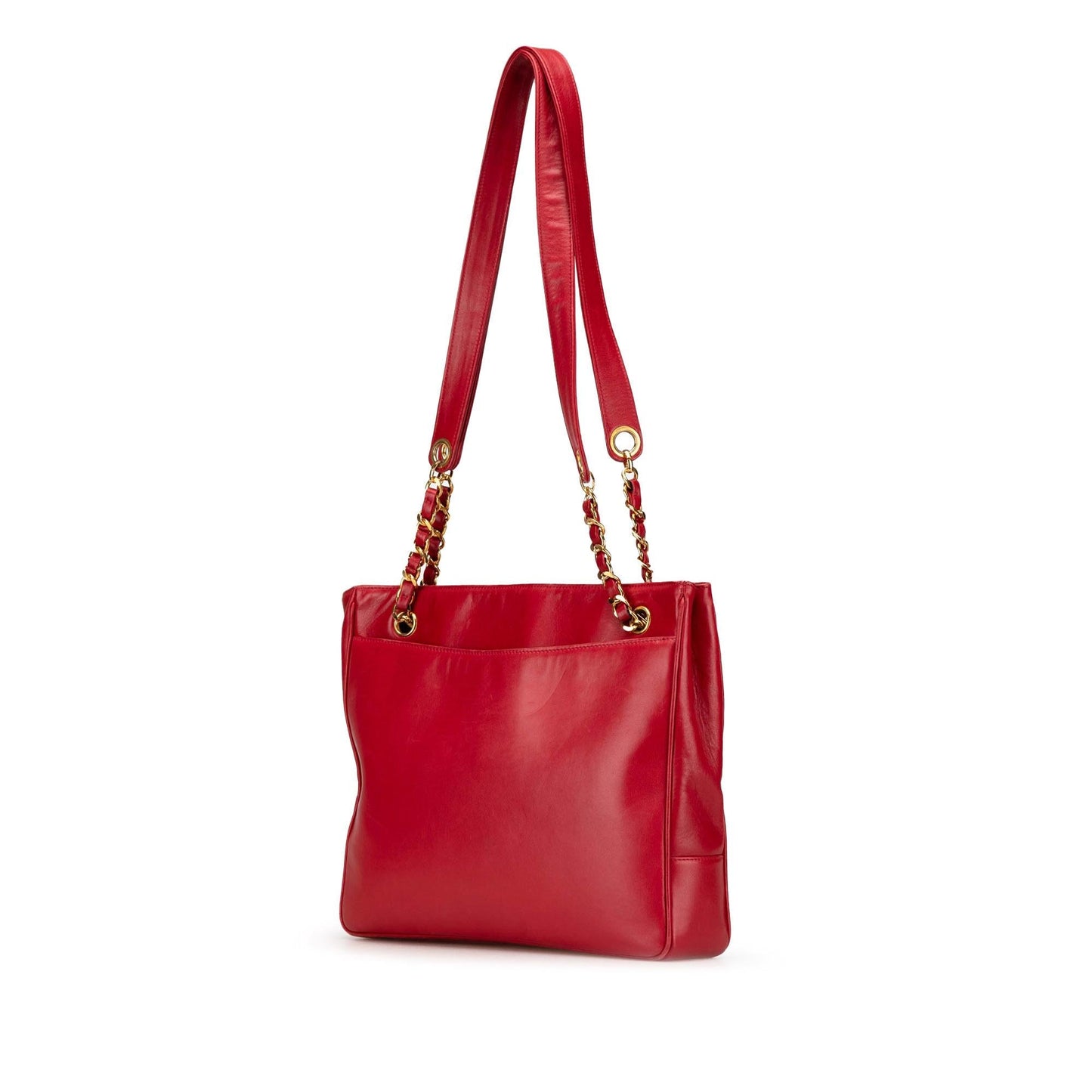 Chanel Gabrielle Lambskin Red Tote Bag Lambskin