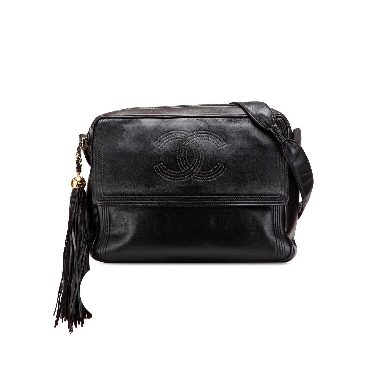 Chanel Cc Lambskin Flap Tassel Crossbody