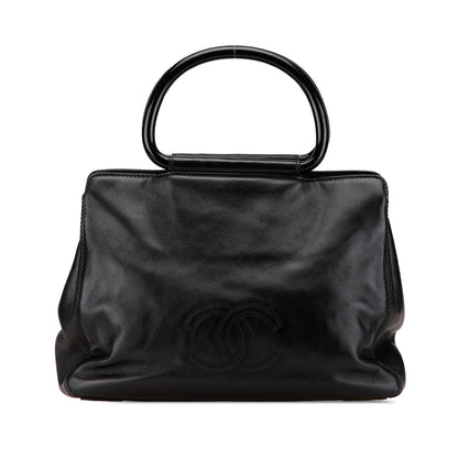 Chanel Cc Lambskin Tortoise Handle Tote