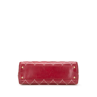 Chanel Cc Lambskin Wild Stitch Handbag