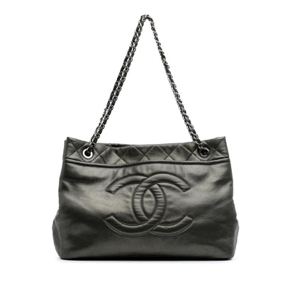 Chanel Cc Metallic Caviar Soft Tote