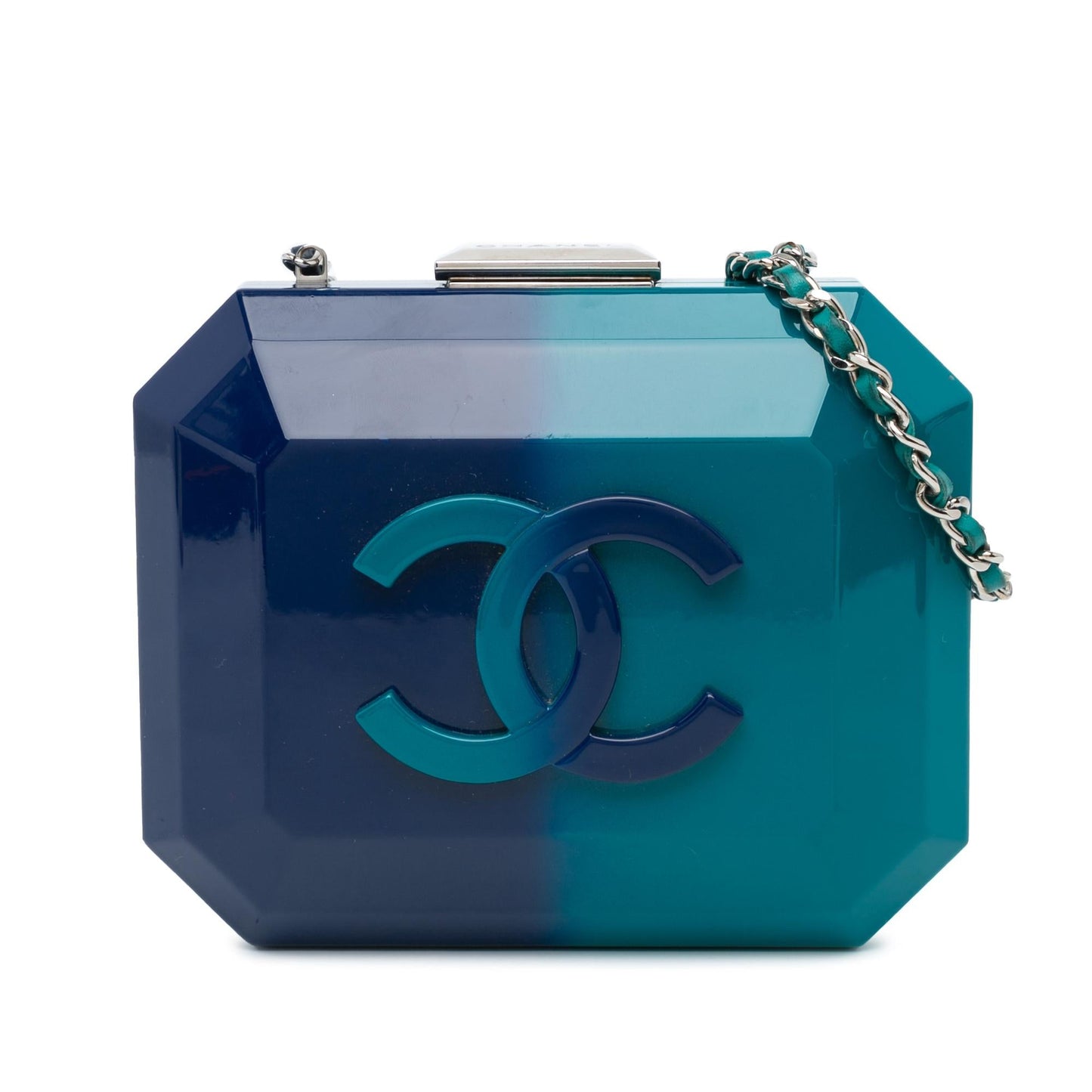 Chanel Cc Ombre Acrylic Clutch On Chain