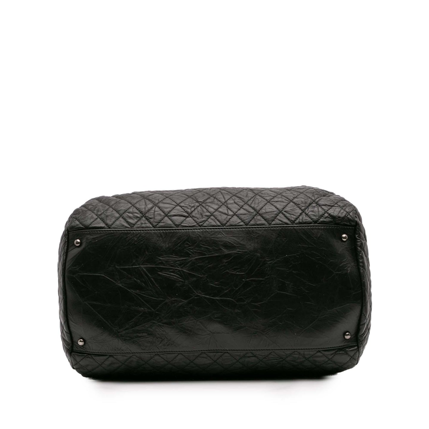 Chanel Cc Quilted Aged Calfskin Coco Rider Bowling Bag