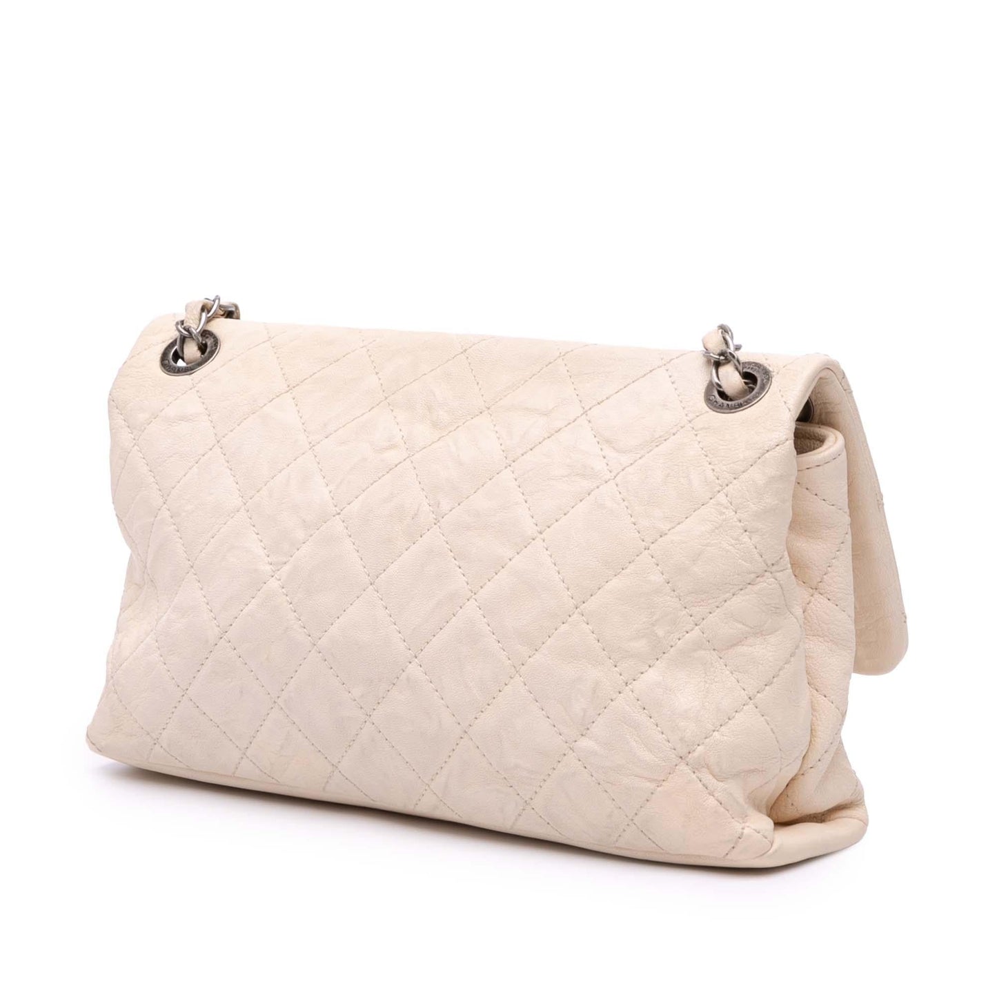Chanel Cc Quilted Aged Calfskin Flap