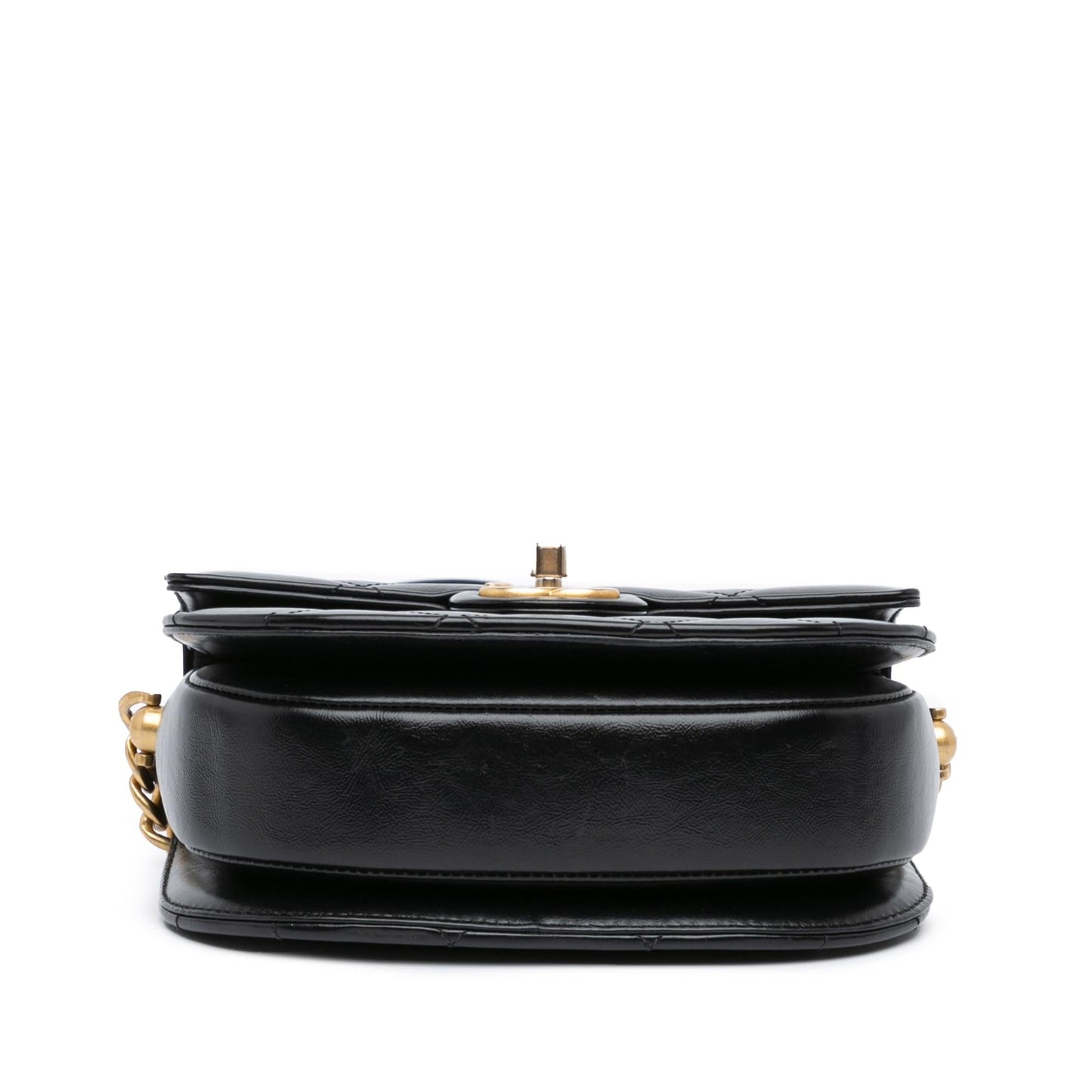 Chanel Cc Quilted Calfskin Round Moon Messenger Flap