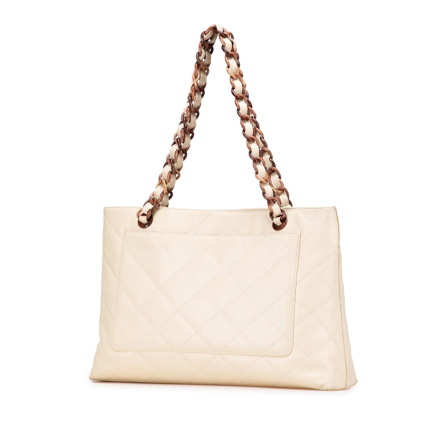 Chanel Cc Quilted Caviar Bekko Chain Tote