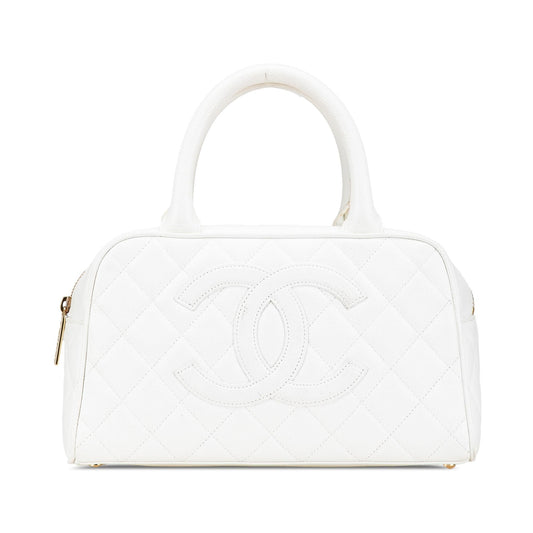 Chanel Cc Quilted Caviar Bowling Bag