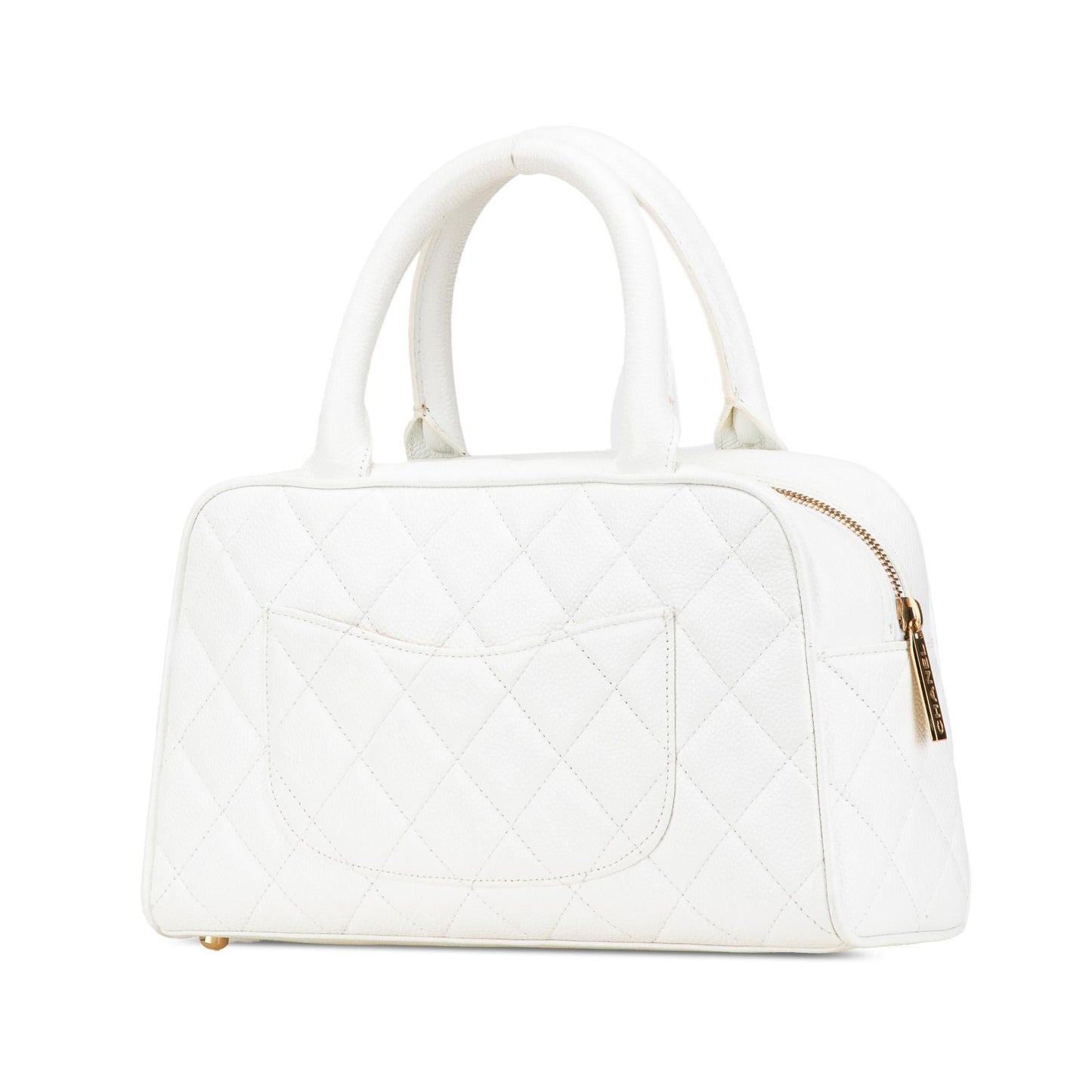 Chanel Cc Quilted Caviar Bowling Bag
