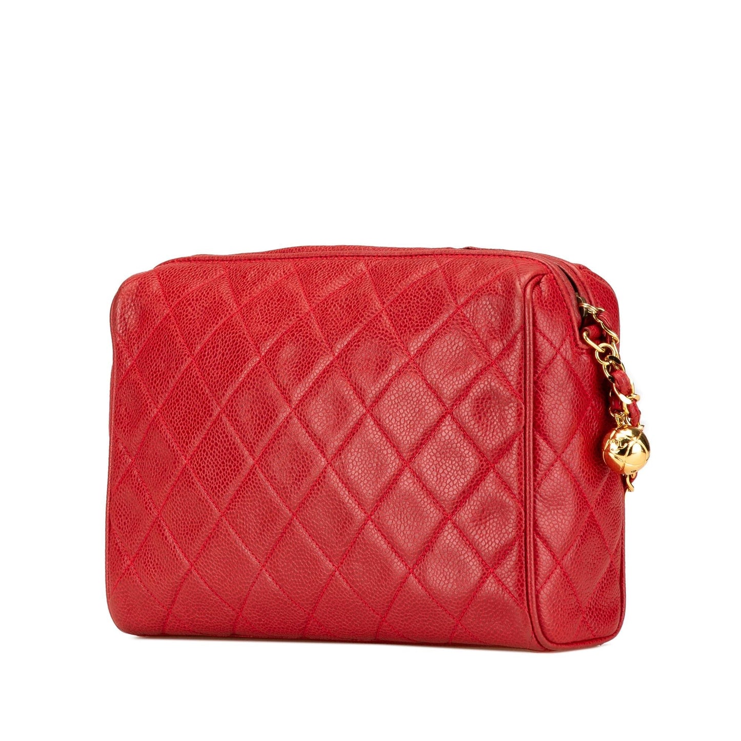 Chanel Cc Quilted Caviar Chain Camera Bag