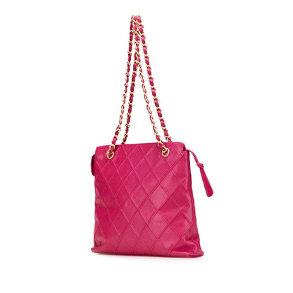 Chanel Cc Quilted Caviar Chain Tote