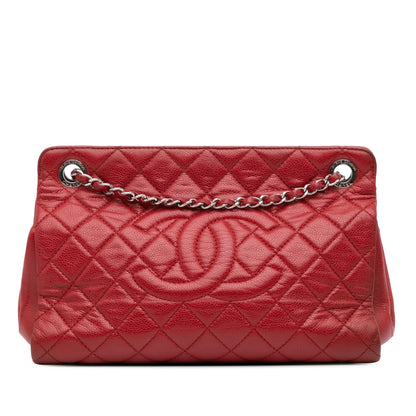 Chanel Cc Quilted Caviar Frame Shopping Tote