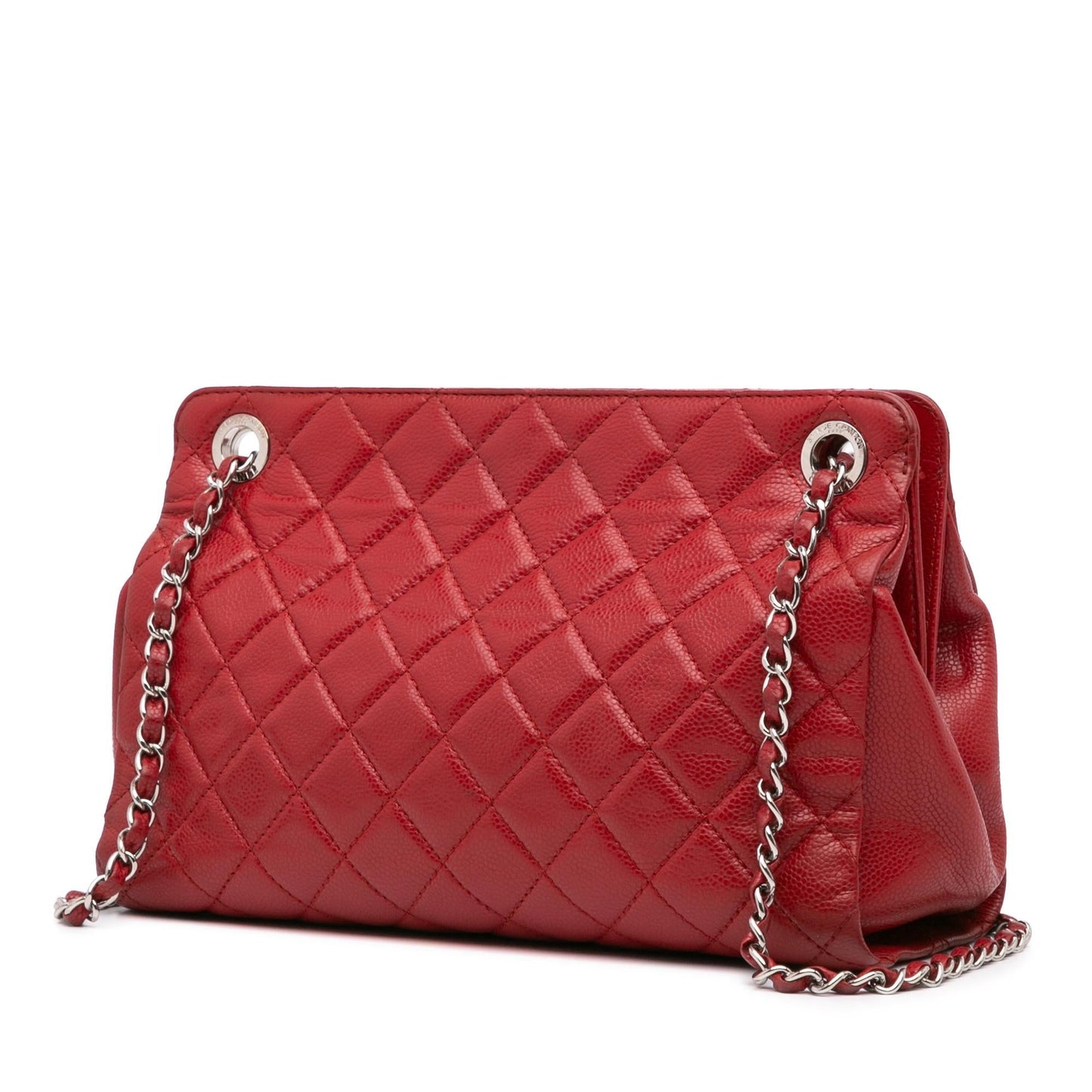 Chanel Cc Quilted Caviar Frame Shopping Tote