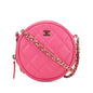 Chanel Cc Quilted Caviar Round Clutch With Chain