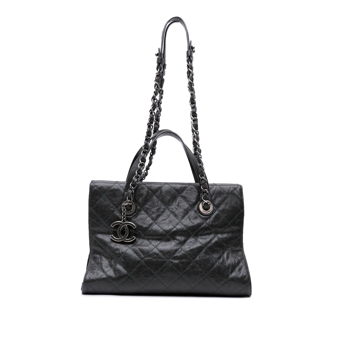Chanel Cc Quilted Crumpled Caviar Crave Tote