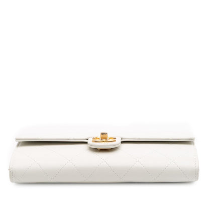 Chanel Cc Quilted Goatskin Chic Pearls Wallet On Chain