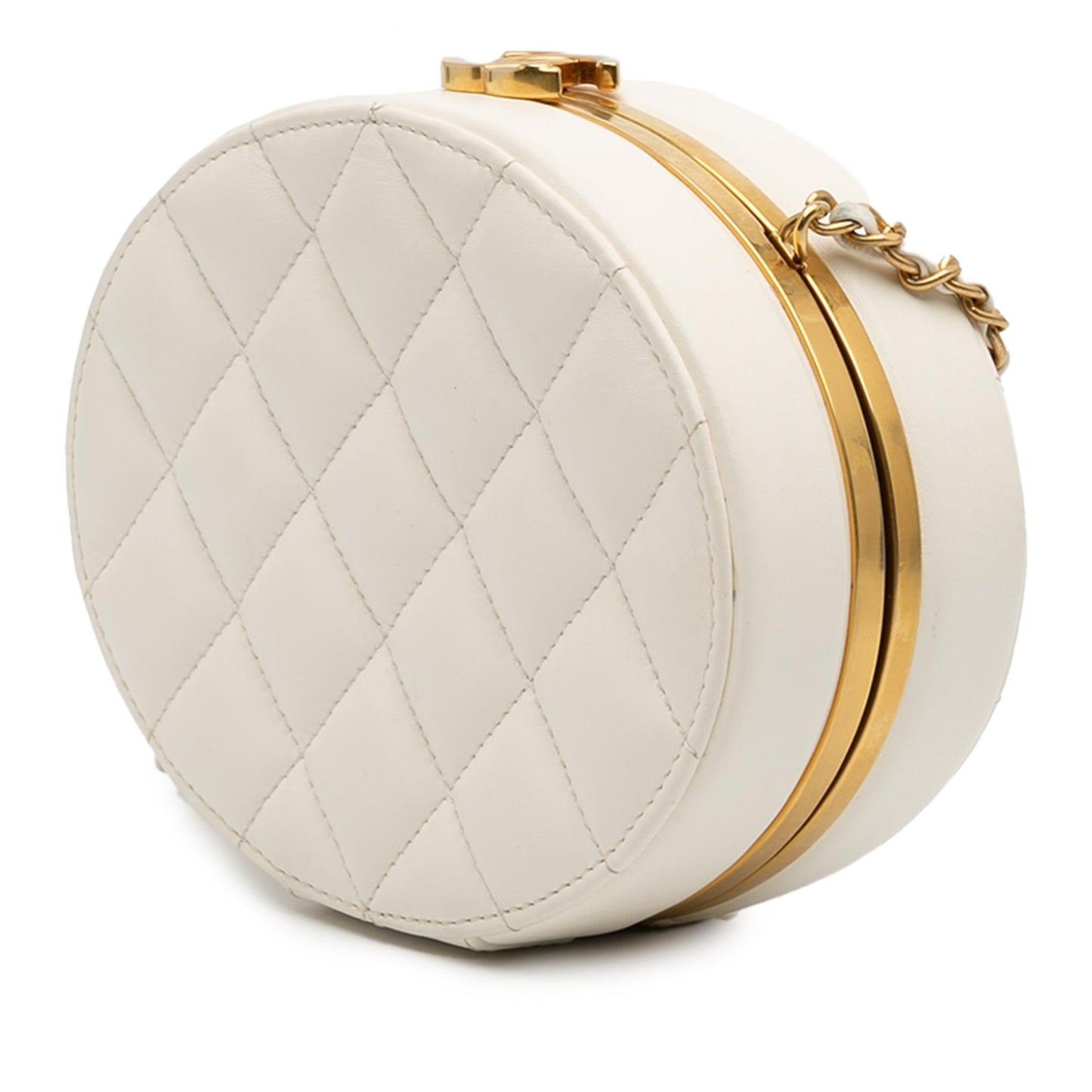 Chanel Cc Quilted Lambskin Frame Vanity Case