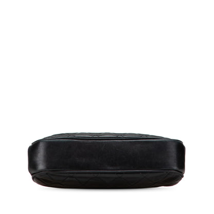Chanel Cc Quilted Lambskin Kiss Lock Frame Top Handle Bag