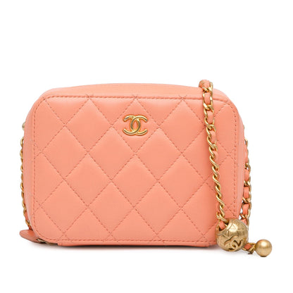 Chanel Cc Quilted Lambskin Pearl Crush Camera Bag