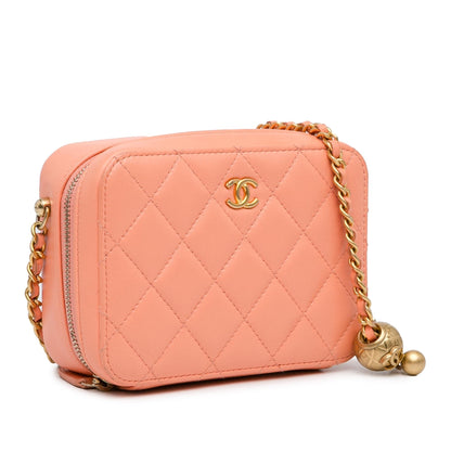 Chanel Cc Quilted Lambskin Pearl Crush Camera Bag