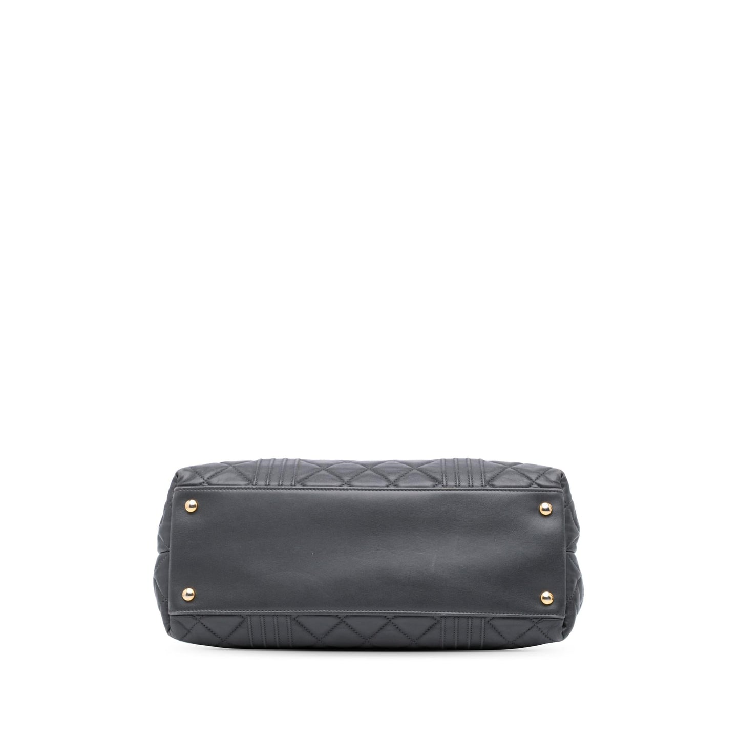 Chanel Cc Quilted Lambskin Pin Tuck Tote