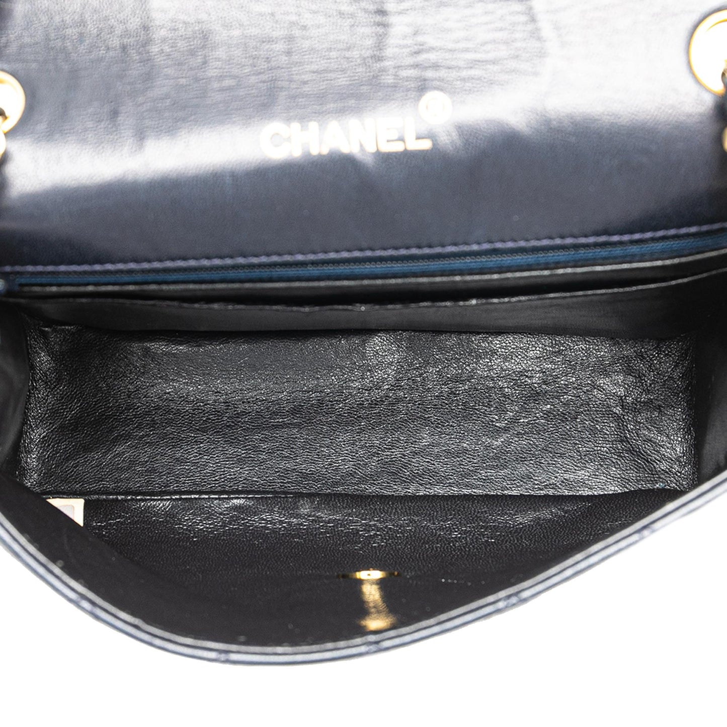 Chanel Cc Quilted Lambskin Round Flap