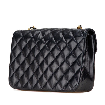 Chanel Cc Quilted Lambskin Round Flap