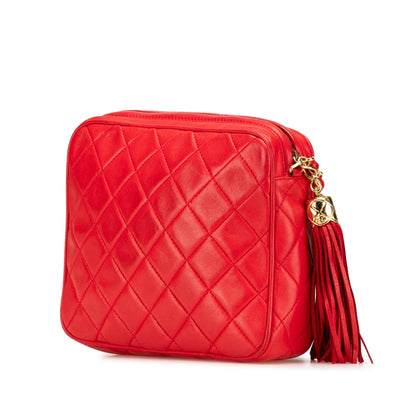 Chanel Cc Quilted Lambskin Tassel Camera Bag