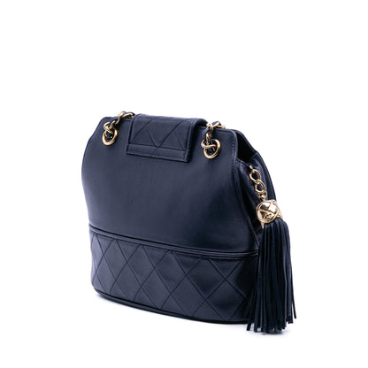 Chanel Cc Quilted Lambskin Tassel Flap
